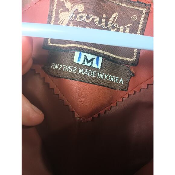 Vintage 70s Caribu by Briarcliff Fuax Leather Vinyl Jacket Tan Men Medium - Picture 6 of 7